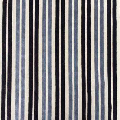 Europatex Aurora Indigo Silver Velvet in Aurora Blue Upholstery Polyester Small Striped Ribbed Striped Striped Striped Velvet 