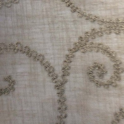 Europatex Cindy Linen in 2017 New Beige Multipurpose Polyester Scroll Embroidered Sheer 