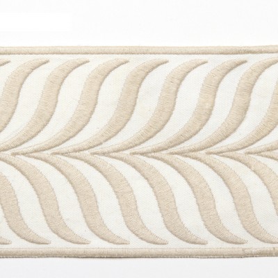 Europatex Trimmings Crest Linen in Crest Beige Beige TrimsWide  Trim Tape