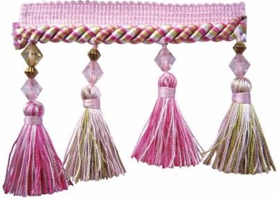 Europatex Trimmings Francis Fuchsia in Clubhouse Pink Polyester Pink TrimsBeaded TrimTassel Fringe
