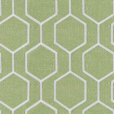 Europatex Hexagono Elm Socrates Collection Drapery Linen  Blend Geometric  Crewel and Embroidered  Embroidered Linen  Fabric
