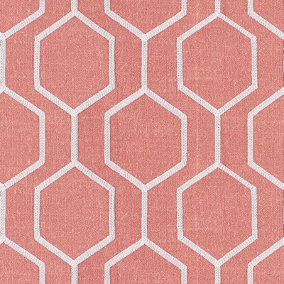Europatex Hexagono Sorbet Socrates Collection Drapery Linen  Blend Geometric  Crewel and Embroidered  Embroidered Linen  Fabric
