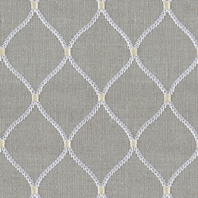 Europatex Jovial Chinchilla Socrates Collection Drapery Linen  Blend Crewel and Embroidered  Diamond Ogee  Embroidered Linen  Fabric