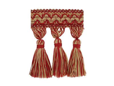 Europatex Trimmings Malaga 572 Cranberry in Malaga Red Polyester Tassel Fringe