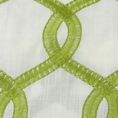Europatex Nantucket Green in 2017 New Green Multipurpose Polyester Embroidered Linen Lattice and Fretwork 