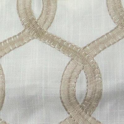 Europatex Nantucket Natural in 2017 New Beige Multipurpose Polyester Embroidered Linen Lattice and Fretwork 