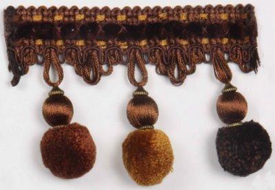 Europatex Trimmings Rodez Java in Les Marches Brown Polyester  Blend Ball Tassels