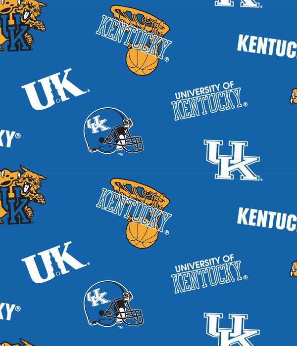 Kentucky Wildcats Cotton Print Blue Sports Decor