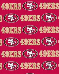 San Francisco 49ers Red Cotton Print by   