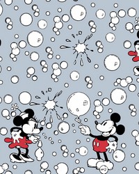 Mickey Minnie Vintage Bubbles Grey by  Foust Textiles Inc 