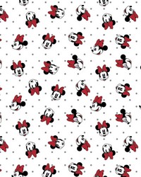 Minnie Mouse Dreaming in Dots White by  Foust Textiles Inc 
