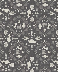 Winnie the Pooh Silhouette Lace Dark Grey by  Foust Textiles Inc 