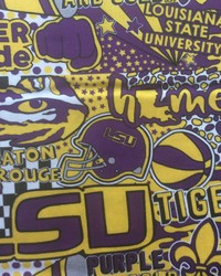 Louisianna State Tigers Purple Cotton by  Foust Textiles Inc 