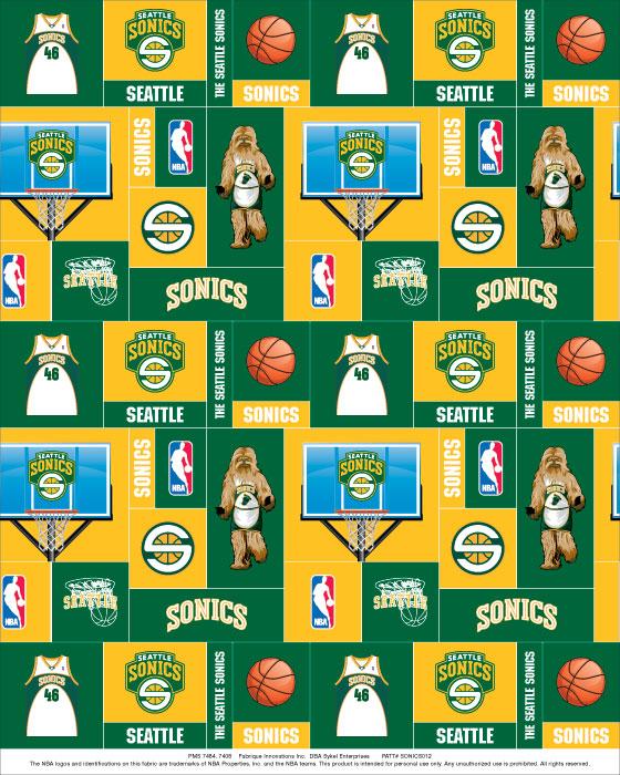 Foust Textiles Inc Seattle Supersonics Fleece Fabric