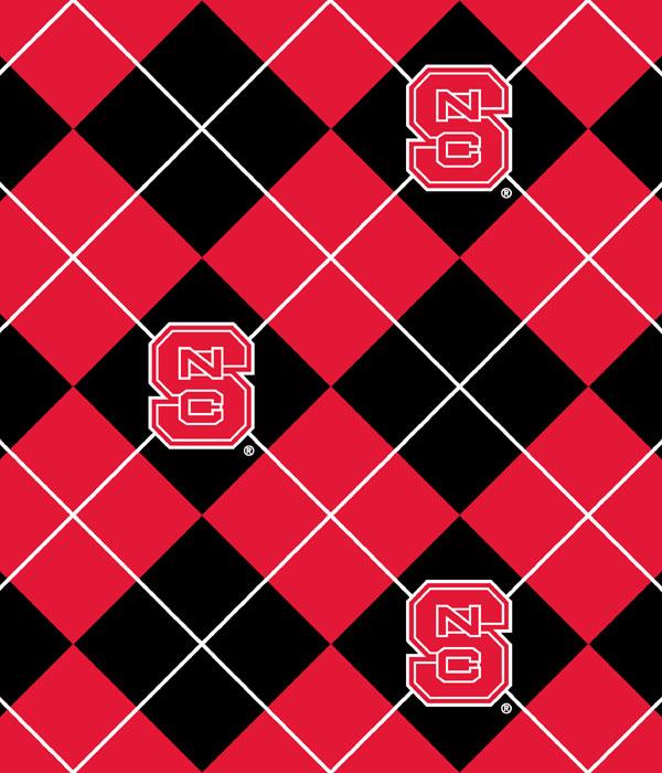 Foust Textiles Inc North Carolina State Wolfpack Argyle Fleece Fabric