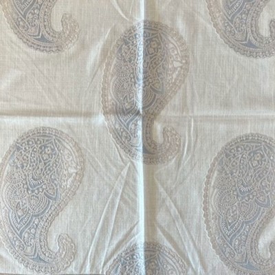 Hamilton Fabric Spencer Cloud in Feb 2022 White Viscose  Blend Crewel and Embroidered  Classic Paisley   Fabric