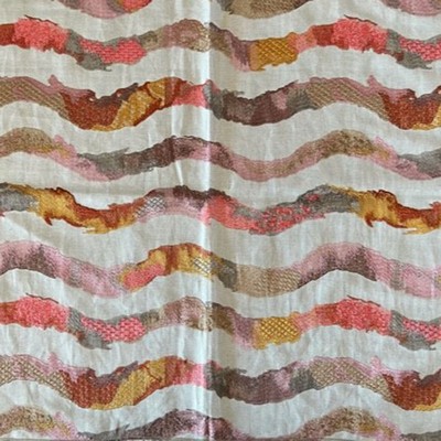 Hamilton Fabric Surry Blossom in Feb 2022 Multi Cotton  Blend Striped Linen  Wavy Striped   Fabric