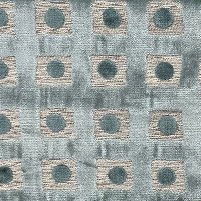 Hamilton Fabric Domino Glacier jan 2024 Blue Viscose  Blend Squares  Cut Velvet  Contemporary Velvet  Fabric