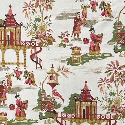 Hamilton Fabric Ganden Natural jan 2024 Multi  People and Character  Oriental  Oriental Toile  Fabric