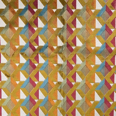 Hamilton Fabric Jigsaw Spice jan 2024 Multi Polyester  Blend Fire Rated Fabric Geometric  Contemporary Diamond  Contemporary Velvet  Cut Velvet  Fabric