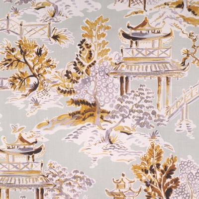 Hamilton Fabric Ming Goldenrod in 2019 Gold Cotton Oriental  Oriental Toile   Fabric