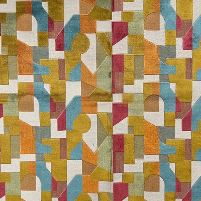 Hamilton Fabric Puzzled Spice jan 2024 Multi P  Blend Fire Rated Fabric Geometric  Cut Velvet  Contemporary Velvet  Fabric