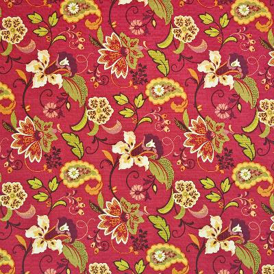 Kasmir Abercrombie Park Garnet in Great Expectations Volume 2 Red Drapery-Upholstery Cotton Fire Rated Fabric Large Print Floral   Fabric