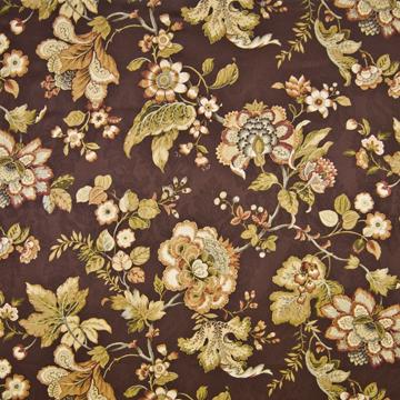 Kasmir Asbury Lane Coffee in Classic Elegance, Vol 2 Brown Multipurpose Cotton Fire Rated Fabric Medium Print Floral   Fabric
