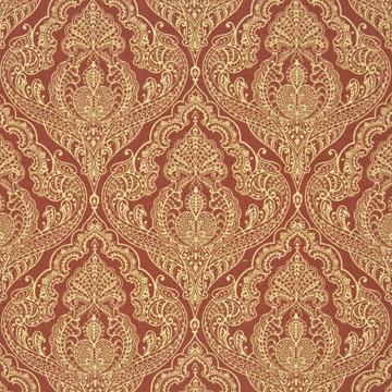 Kasmir Bernadette Gingersnap in Classic Elegance, Vol 1 Orange Multipurpose Cotton  Blend Fire Rated Fabric Modern Contemporary Damask   Fabric