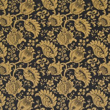 Kasmir Camden Garden Black Gold in Favorite Things, Volume 1 Black Multipurpose Rayon  Blend Fire Rated Fabric Medium Print Floral   Fabric
