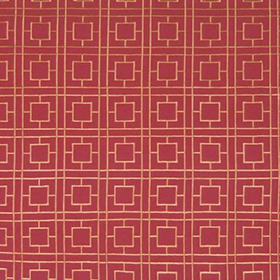 Kasmir Dynasty Fret Paprika in Fresh Perspectives, Volume 1 Red Multipurpose Cotton  Blend Fire Rated Fabric Squares   Fabric