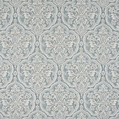 Kasmir Faversham Hall China in Manor House, Volume 2 Blue Multipurpose Cotton Fire Rated Fabric Modern Contemporary Damask   Fabric