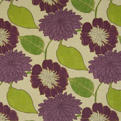 Kasmir Flower Cart Grapevine in Fresh Perspectives, Volume 1 Purple Multipurpose Flax  Blend Fire Rated Fabric Large Print Floral  Modern Floral  Fabric