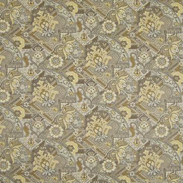 Kasmir Galahad Fantasy Pebble Beach in Classic Elegance, Vol 1 Yellow Multipurpose Cotton Fire Rated Fabric Navajo Print   Fabric