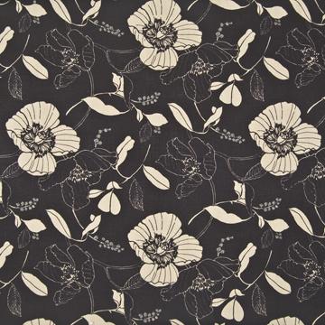 Kasmir Garden Images Onyx in Serendipity Black Multipurpose Linen  Blend Fire Rated Fabric Floral Linen  Retro Floral   Fabric