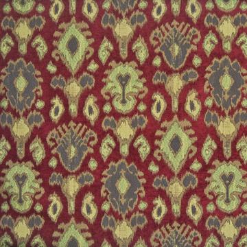 Kasmir High Chaparral Ruby in Favorite Things, Volume 2 Red Multipurpose Polyester  Blend Fire Rated Fabric Ikat  Fabric