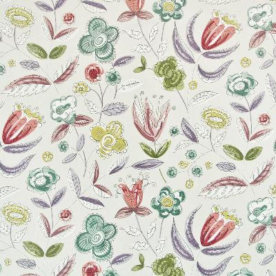 Kasmir Hipster Floral Platinum in Great Expectations Volume 3 Multi Drapery-Upholstery Cotton Fire Rated Fabric Line Drawn Flower   Fabric
