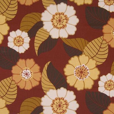 Kasmir In Bloom Tomato in Fresh Perspectives, Volume 1 Red Multipurpose Cotton Fire Rated Fabric Retro Floral   Fabric