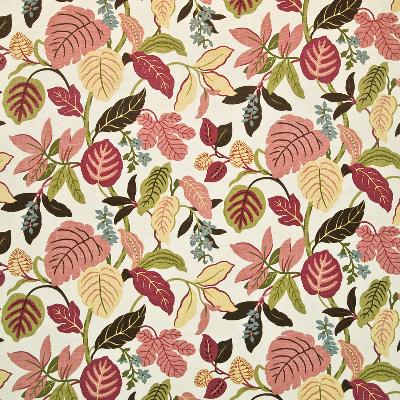 Kasmir Jaffrey Point Punch in Great Expectations Volume 1 Pink Drapery-Upholstery Cotton Fire Rated Fabric Leaves and Trees   Fabric