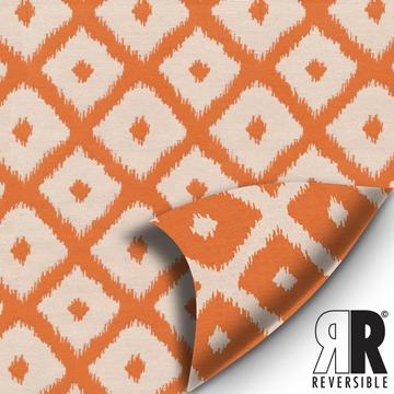 Kasmir Jumba Ikat Pumpkin in New Attitudes, Volume 2 Orange Drapery-Upholstery Polyester  Blend Fire Rated Fabric Southwestern Diamond  Ikat  Fabric