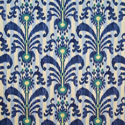 Kasmir Los Paseos Horizon in Great Expectations Volume 3 Blue Drapery-Upholstery Cotton Fire Rated Fabric Ikat  Fabric