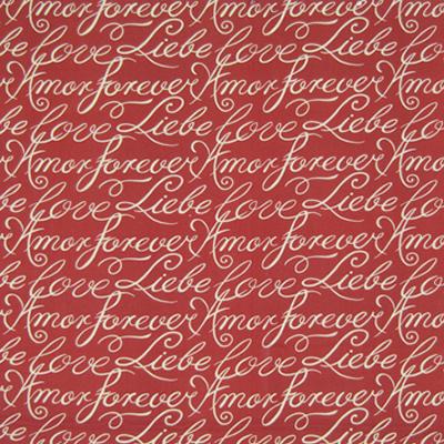 Kasmir Love Lines Lipstick in Fresh Perspectives, Volume 1 Red Multipurpose Cotton Fire Rated Fabric Word  Fabric