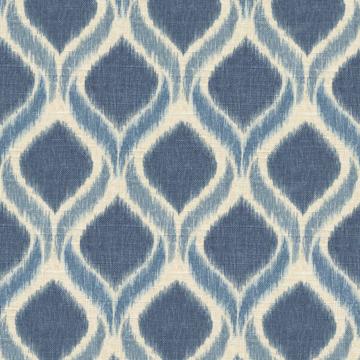 Kasmir Mantilini Atlantic in Serendipity Blue Multipurpose Linen  Blend Fire Rated Fabric Southwestern Diamond  Ikat  Fabric