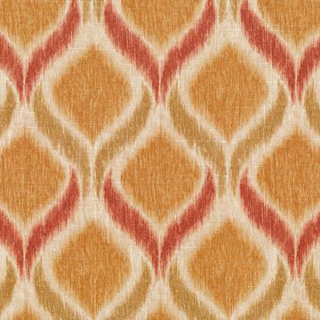 Kasmir Mantilini Persimmon in Serendipity Orange Multipurpose Linen  Blend Fire Rated Fabric Southwestern Diamond  Ikat  Fabric