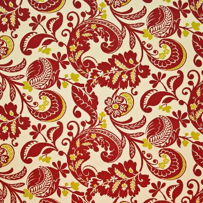 Kasmir Padonia Amaryllis in Great Expectations Volume 2 Red Drapery-Upholstery Cotton Fire Rated Fabric Leaves and Trees   Fabric