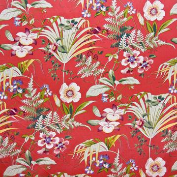 Kasmir Paradise Palm Coral in Classic Elegance, Vol 1 Red Multipurpose Cotton Tropical  Medium Print Floral   Fabric