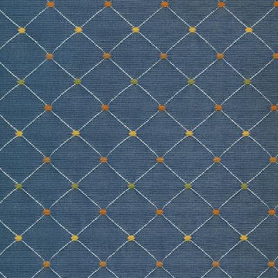 Kasmir Pinpoint Blueberry in Manor House, Volume 2 Blue Multipurpose Polyester  Blend Fire Rated Fabric Diamonds and Dot  Polka Dot   Fabric
