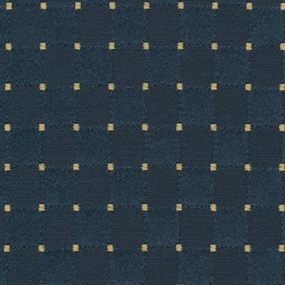 Kasmir Square Deal Deep Sea in Promenade Blue Multipurpose Polyester  Blend Fire Rated Fabric Small Check  Check   Fabric