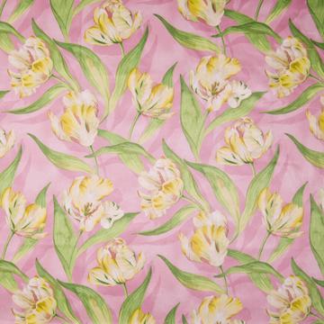 Kasmir Tulip Time Sorbet in New Attitudes, Volume 2 Pink Drapery-Upholstery Cotton Fire Rated Fabric Large Print Floral   Fabric
