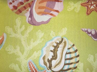 Kasmir Under the Sea Algae in Fresh Perspectives, Volume 2 Green Multipurpose Cotton Fire Rated Fabric Sea Shell  Beachy Chic  Fabric